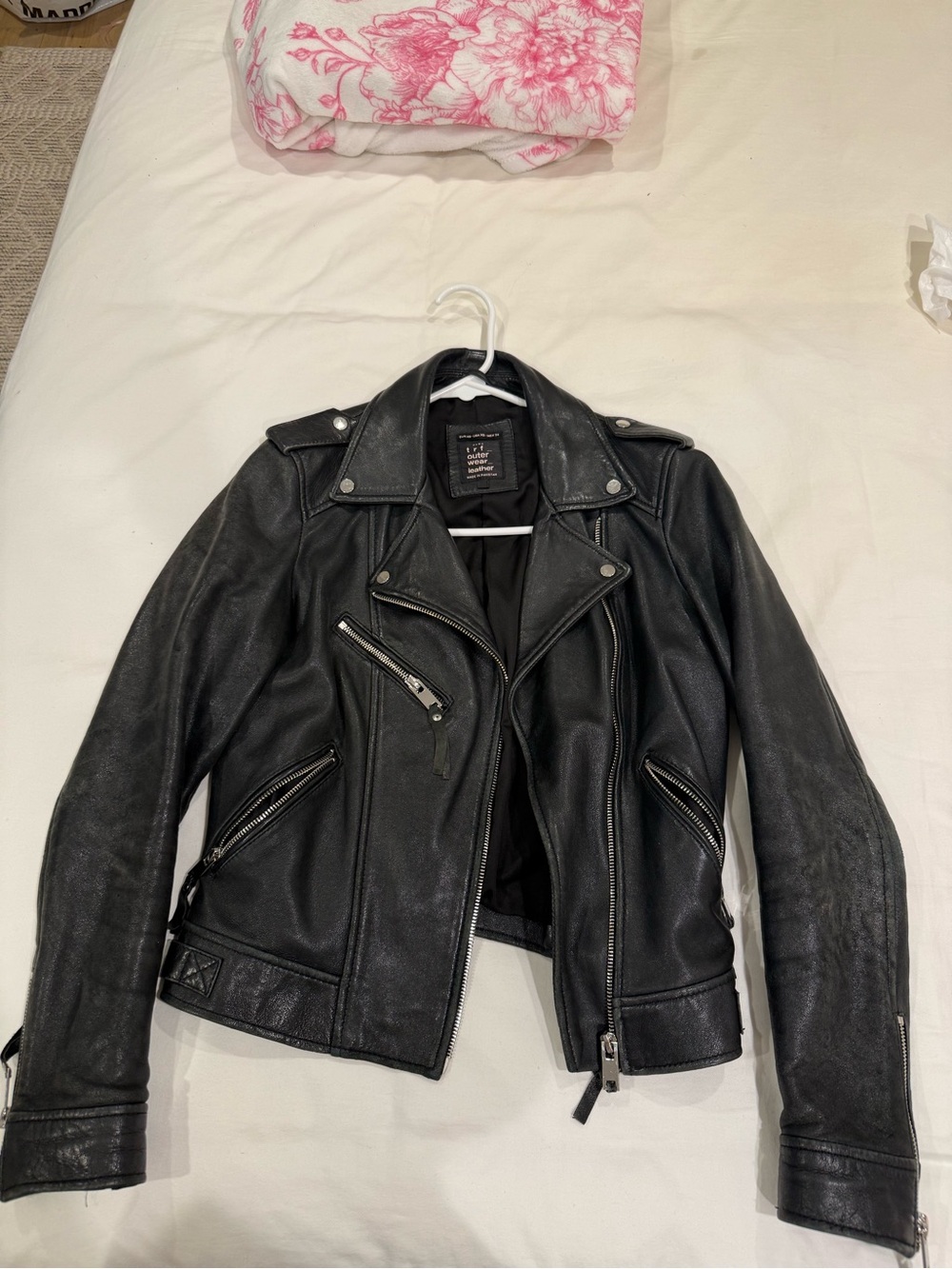 Zara Black Leather Biker Jacket